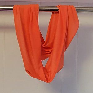 Infinity Scarf: Solid orange coral color.